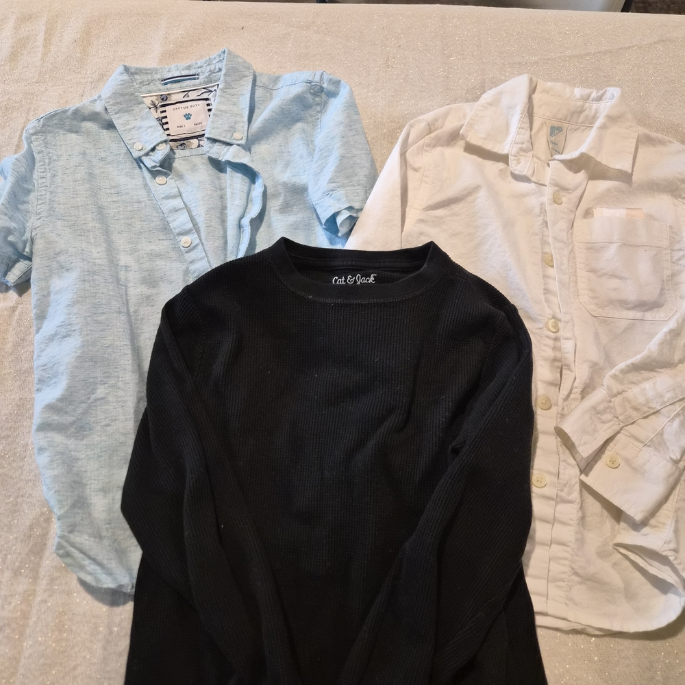 Cat & Jack Black Sweater with Blue and White Shirts